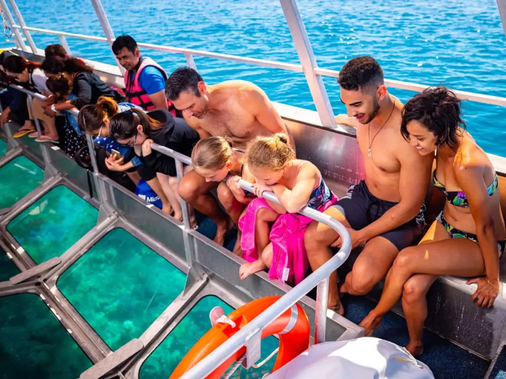 glass bottom boat ride at Moore Reef
